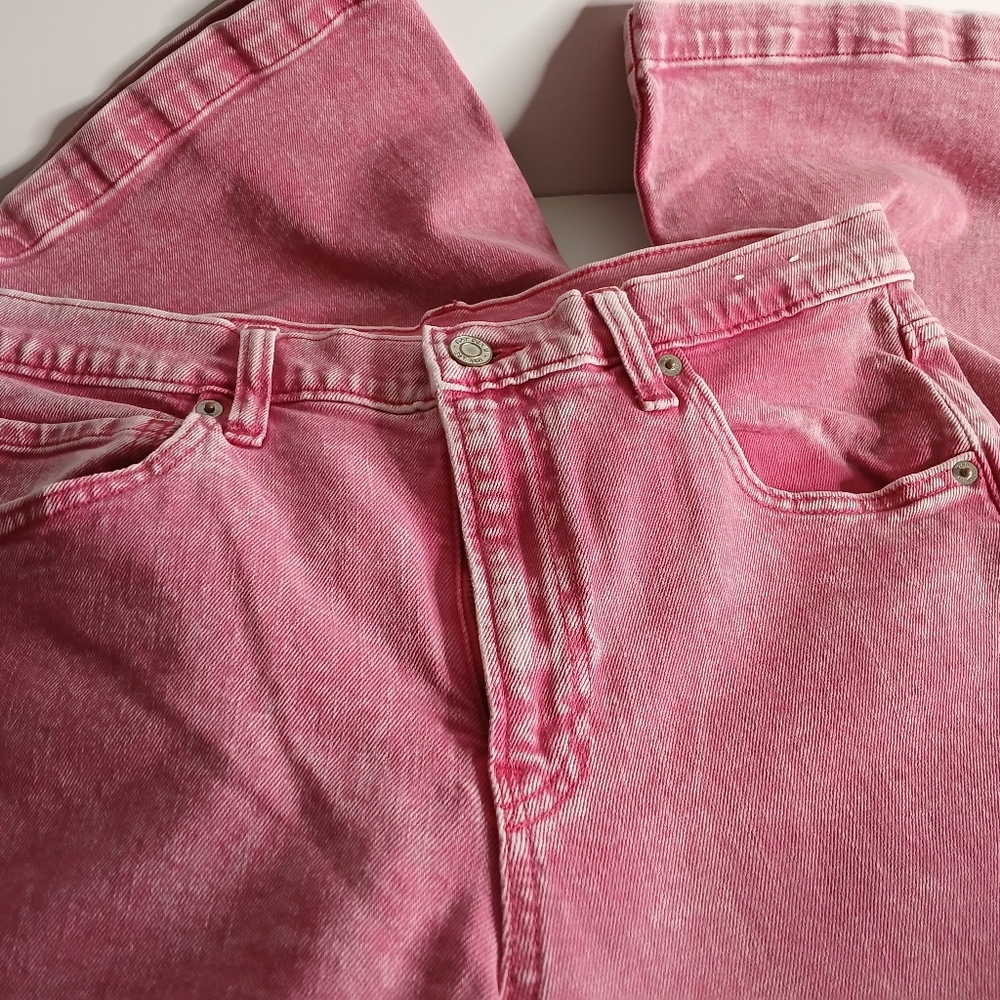GAP Women's Wide Leg Jeans in Pink